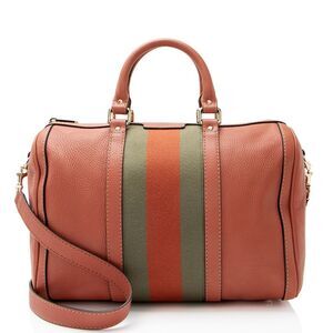 Gucci Leather Vintage Web Joy Medium Boston Bag